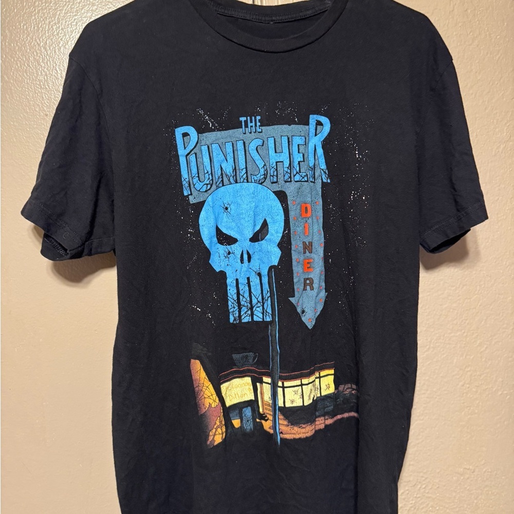 Black Graphic T-Shirt Marvel the Punisher Men’s M